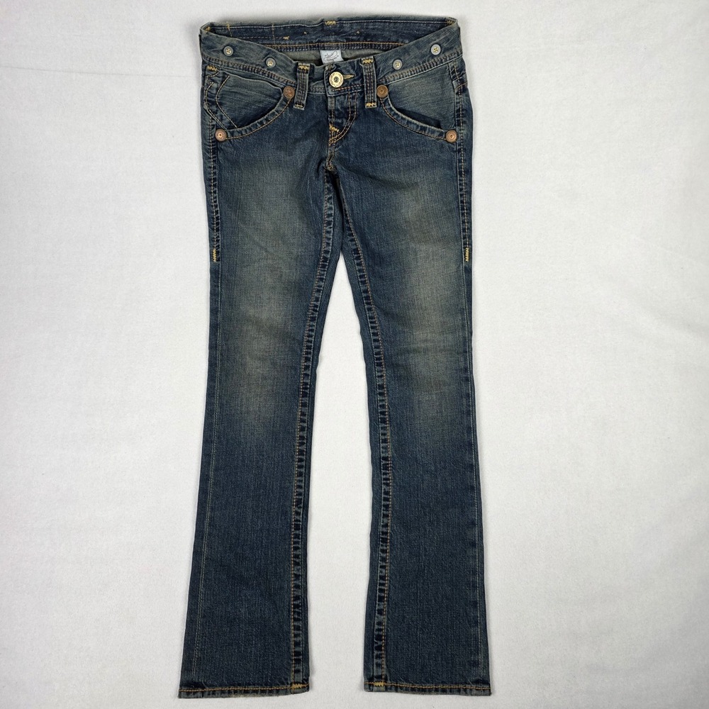 Vtg Y2k True Religion Ava Big T Jeans Womens 28 32x34 Blue Limited Edition Rare